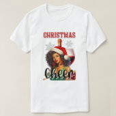 レトロクリスマス応援ピンナップ Tシャツ (デザイン正面)