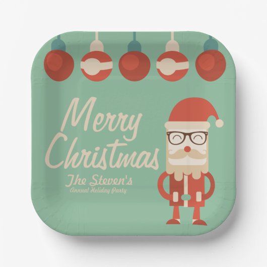 レトロクリスマス応援! ペーパープレート (正面)