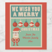 レトロクリスマス応援!ホリデー ワインラベル (シングルラベル)