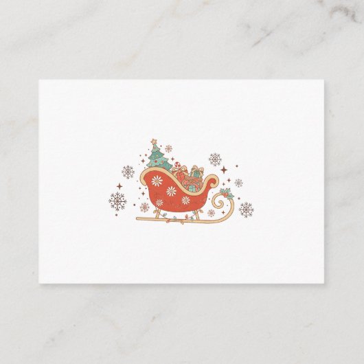 レトロクリスマス推測キャンディの数 エンクロージャーカード (裏面)