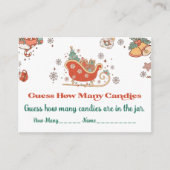 レトロクリスマス推測キャンディの数 エンクロージャーカード (正面)