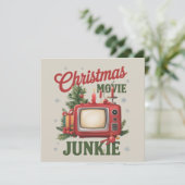 レトロクリスマス映画マニア家族パーティークリスマス シーズンカード (スタンド正面)