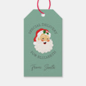レトロクリスマス特別配達サンタクロース ギフトタグ (正面)