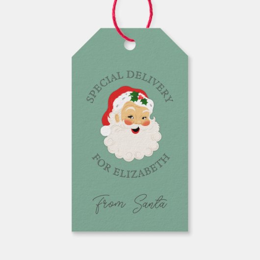 レトロクリスマス特別配達サンタクロース ギフトタグ (裏面)