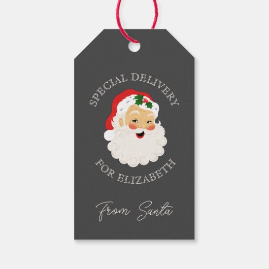 レトロクリスマス特別配達サンタクロース ギフトタグ (裏面)