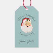 レトロクリスマス特別配達サンタクロース ギフトタグ (正面)