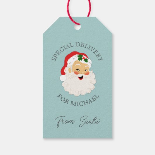 レトロクリスマス特別配達サンタクロース ギフトタグ (裏面)