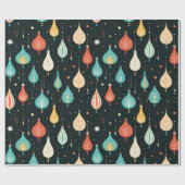 レトロクリスマス球根オーナメントパターン2 ラッピングペーパー (フラット)