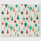 レトロクリスマス球根オーナメントパターン ラッピングペーパー (フラット)