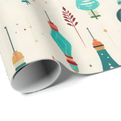 レトロクリスマス球根オーナメントパターン ラッピングペーパー (ロールコーナー)