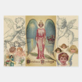 レトロクリスマス画像を包む紙セット3 ラッピングペーパーシート (正面3)