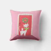 レトロクリスマス白猫とマウス | クッション (裏面)