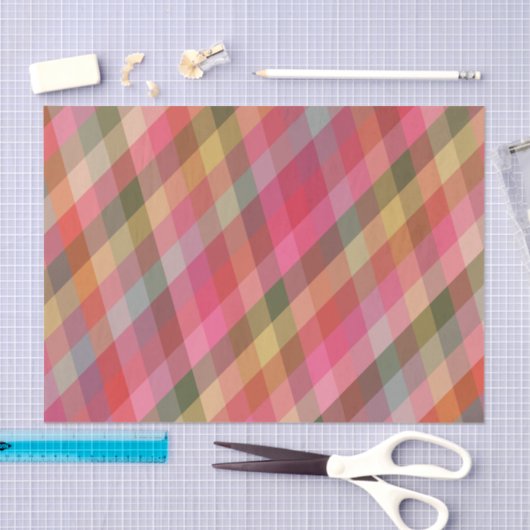 レトロクリスマス自然格子赤名門私立校風の休日 薄葉紙 (クラフト)