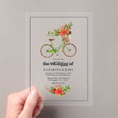 レトロクリスマス自転車結婚の休日 アクリル招待状 (インサイチュ (ポータブル))