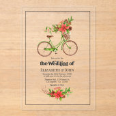 レトロクリスマス自転車結婚の休日 アクリル招待状 (正面)