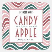 レトロクリスマス製品包装レッドグリーン スクエアシール (正面)