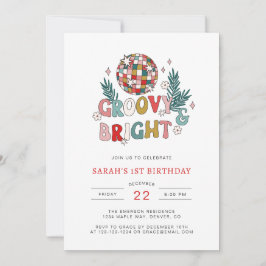 レトロクリスマス誕生日 招待状