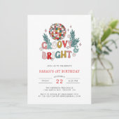 レトロクリスマス誕生日 招待状 (スタンド正面)