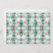 レトロクリスマス赤と緑の格子模様の家族写真 シーズンカード (裏面)