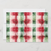 レトロクリスマス赤と緑の格子模様の家族写真 シーズンカード (裏面)