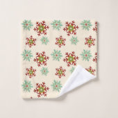 レトロクリスマス過去パターン バスタオルセット (ウォッシュタオル)