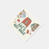 レトロクリスマス醜いセーターパーティー スタンダードカクテルナプキン (角)