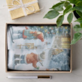 レトロクリスマス雪だるまとキッズ 薄葉紙 (ギフト)