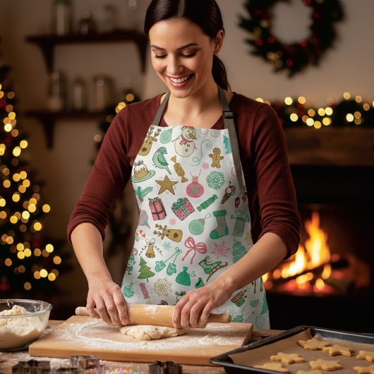 レトロクリスマス雪だるまトナディアドールズ エプロン