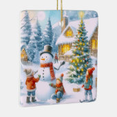レトロクリスマス雪だるま セラミックオーナメント (右)