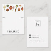 レトロクリスマス飾りネックレスブレスレットディスプレイ 名刺 (正面/裏面)