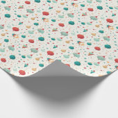 レトロクリスマス飾りパタミニマルーン ラッピングペーパー (角)