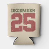 レトロクリスマス12月25日ホリデーウィンター 缶クーラー (正面)