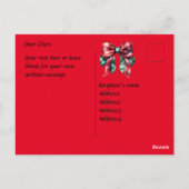 レトロクリスマス1950sピンアップ女の子 – ホリーベリー ポストカード (裏面)