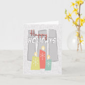 レトロクリスマス1958グリーティングカード – パーソナライズ カード (黄色い花)