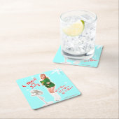 レトロクリスマス7月飲料用コースター スクエアペーパーコースター (インサイチュ)