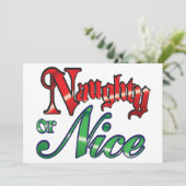 レトロクリスマス、いたずらっ子？それともいい子？パーティー招待状 招待状 (スタンド正面)