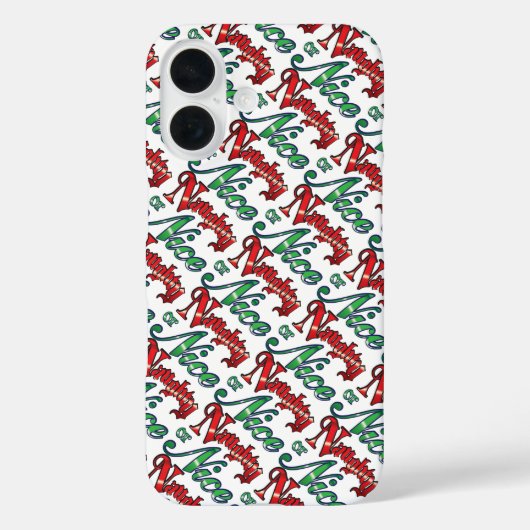 レトロクリスマス、いたずらっ子？それともいい子？ 赤と緑の文字 Case-Mate iPhoneケース (裏面)