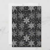 レトロクリスマス くま 真夜中の雪景色 招待状 (裏面)