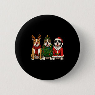 レトロクリスマス アメリカンブリー サンタ トナカイ 犬 缶バッジ