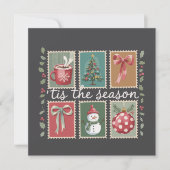 レトロクリスマス イブの季節 ほっこり冬のサンタクロース シーズンカード (正面)