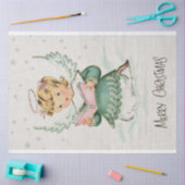 レトロクリスマス・エンジェル・デクページ 薄葉紙 (クラフト)