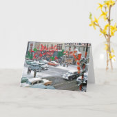 レトロクリスマス カード (黄色い花)