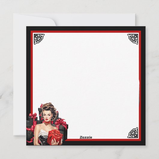 レトロクリスマス ノーフィルターピンアップ シーズンカード (裏面)