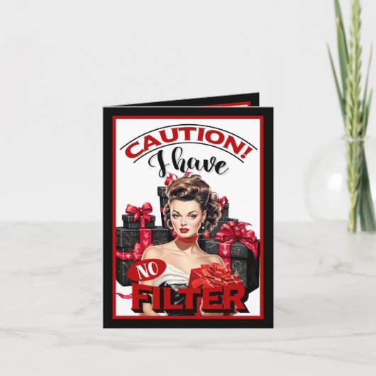 レトロクリスマス ノーフィルター ピンアップ サンキューカード (正面)