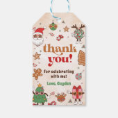 レトロクリスマス ファーストバースデーパーティー ギフトタグ (裏面)