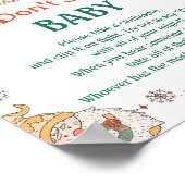 レトロクリスマス"ベビーを言わない"赤ちゃんシャワーゲーム ポスター (角)