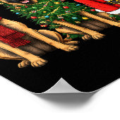 レトロクリスマス ベルジアンマリノア サンタ ジンジャー ドッグ ポスター (角)