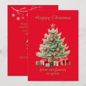 レトロクリスマス – 古いファッションドクリスマスツリー シーズンカード (正面/裏面)