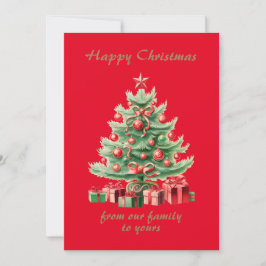 レトロクリスマス – 古いファッションドクリスマスツリー シーズンカード
