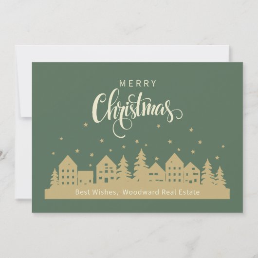 レトロクリスマス | 実在Estate Clientカスタム サンキューカード (正面)